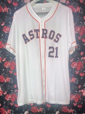 Houston Astros #21 White Baseball Jersey Greinke